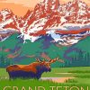 Moose Grand Teton National Park paint by numbers