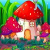 Fantastic Mushroom House paint by numbers
