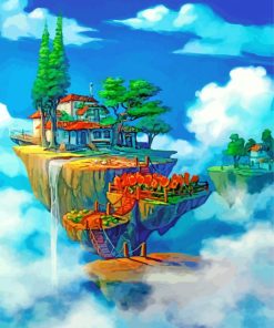 Aesthetic Floating Island In The Sky -paint-by-numbers