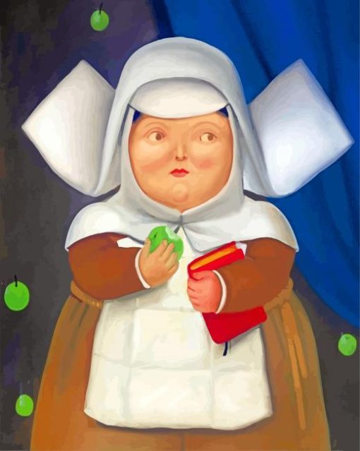 Fat Nun By Botero paint by numbers