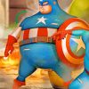Fat Super Hero Captain America Cartoons paint by numbers
