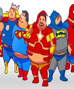 Fat Heroes Characters paint by numbers