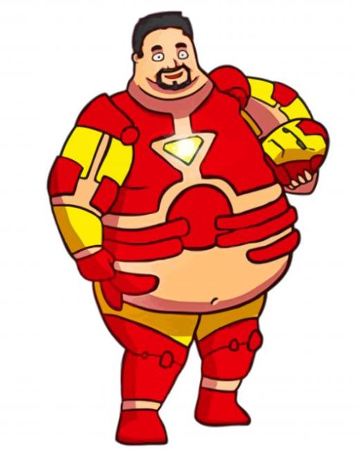 Fat Iron Man Cartoon paint by numbers