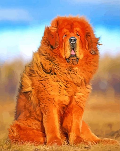 Fluffy English Mastiff paint by numbers