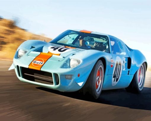 Ford Gt40 Blue And Orange-paint-by-number