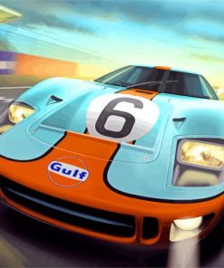 Ford Gt40 Blue And Orange Racing Car-paint-by-number