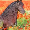 Friesian In Flowers paint by numbers