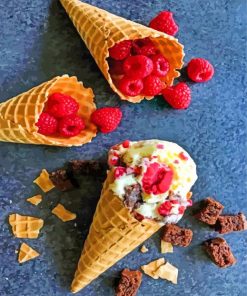 Tasty Fruit Ice Creams paint by numbers