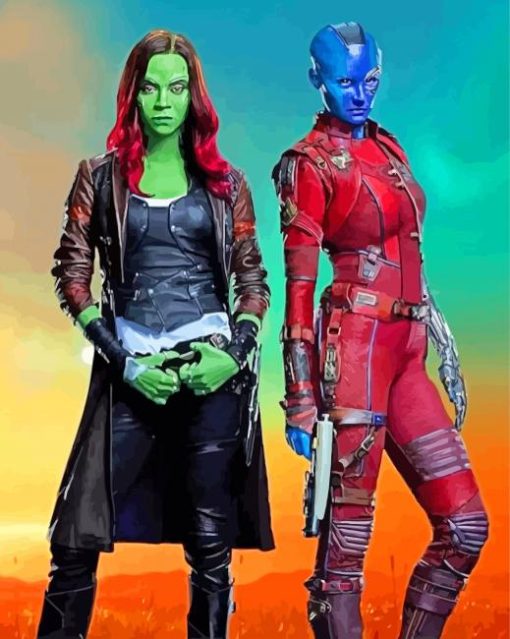 gamora-and-nebula-paint-by-number