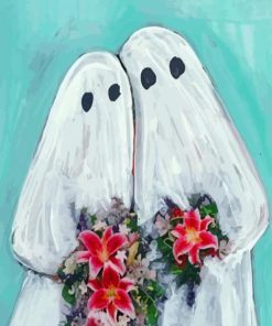 Cute Ghost Couple paint by numbers