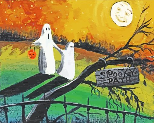 Ghosts Spookypath paint by numbers