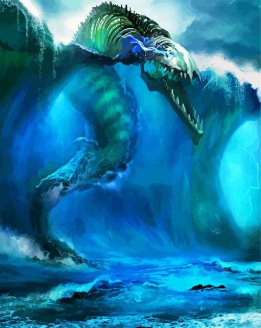Giant Leviathan In The Water paint by numbers
