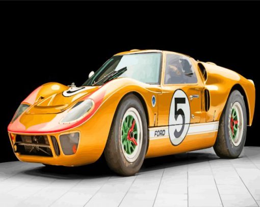 Orange Ford Gt40 Racing Car-paint-by-numbers