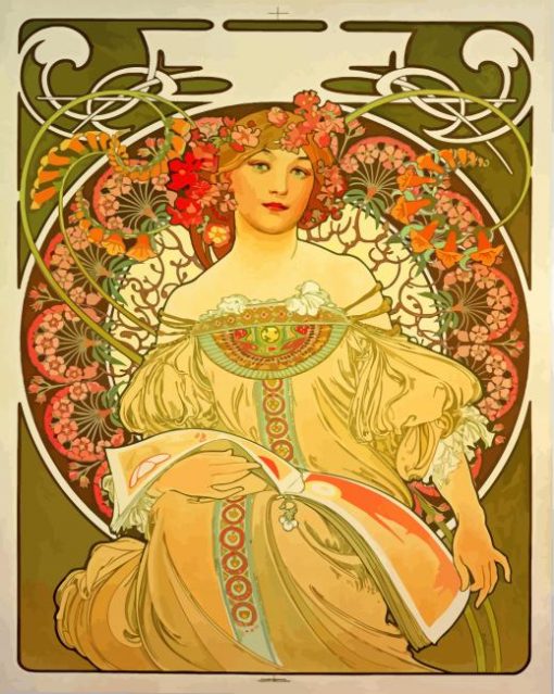 Gorgeous Mucha Artwork paint by numbers