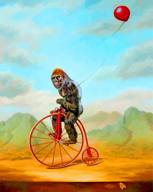 Gorilla On A Unicycle paint by numbers