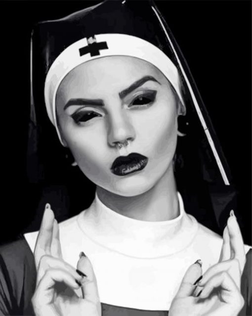 Gothic Nun paint by numbers