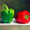 Green And Red Peppers paint by numbers
