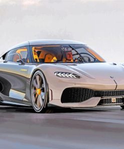 Grey Koenigsegg paint by numbers