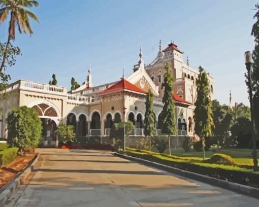 Aga Khan Palace Pune India paint by numbers