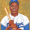 Jackie Robinson Dogers Basketball paint by number paint by numbers