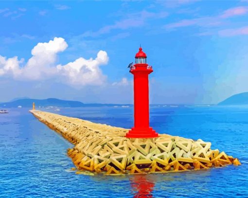 Jeju Reed Lighthouse paint by numbers