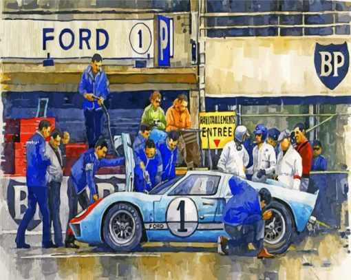 Ken Miles In Ford Gt40 Racing Car paint-by-number