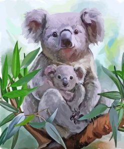 Koala Bear And Her Baby paint by numbers
