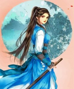 Kungfu Chinese Lady paint by numbers