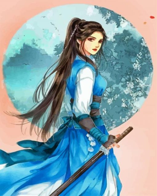 Kungfu Chinese Lady paint by numbers