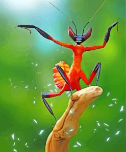 Kung Fu Mantis Insect paint by numbers