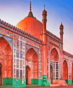 Lahore Jama Masjid Pakistan paint by numbers