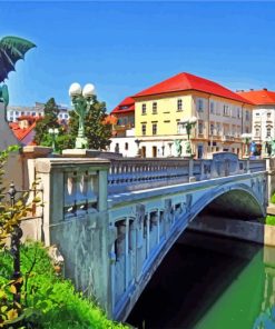 Ljubljana Dragon Bridge paint by numbers
