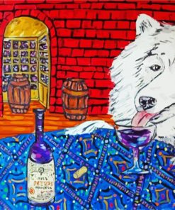 Lonely Dog Drinking paint by numbers