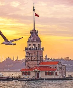 Maiden's Tower Istanbul paint by numbers