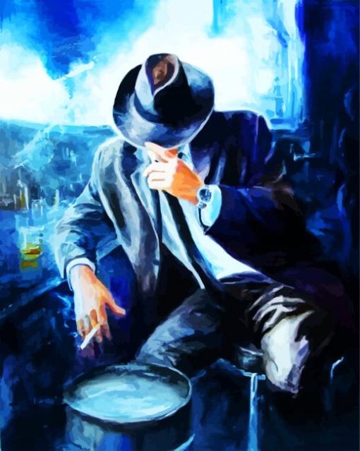 Man In A Bar Smoking paint by numbers