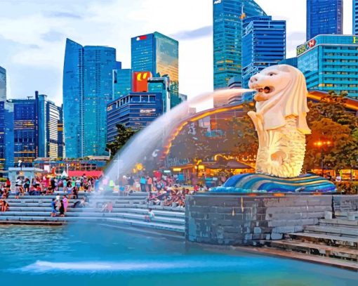 Merlion Singapore paint by numbers