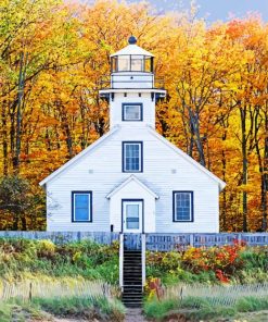Michigan Mission Point Lighthouse paint by numbers