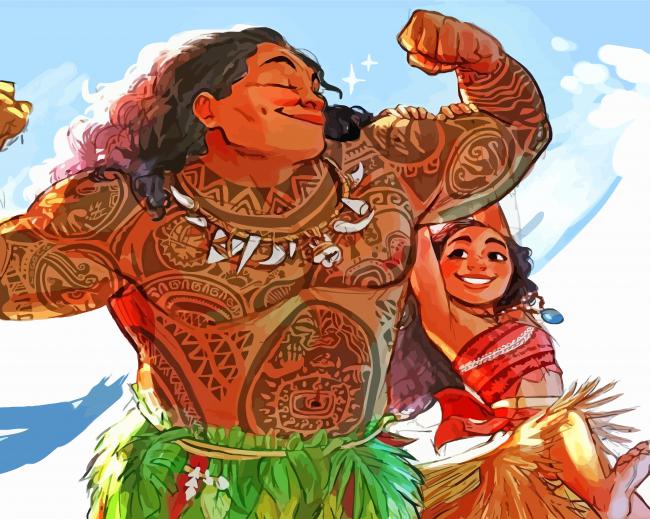 Moana And Chief Disney paint by numbers