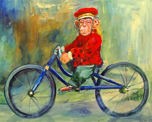Monkey On Bike paint by numbers