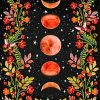 Floral Moon Phases Tapestry paint by numbers
