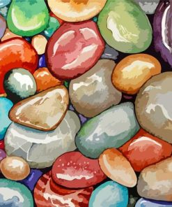 Multicolored Pebbles paint by number