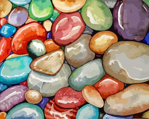 Multicolored Pebbles paint by number