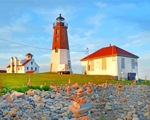 Point Judith Lighthouse Narragansett paint by numbers