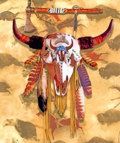 Native Buffalo Skull paint by numbers