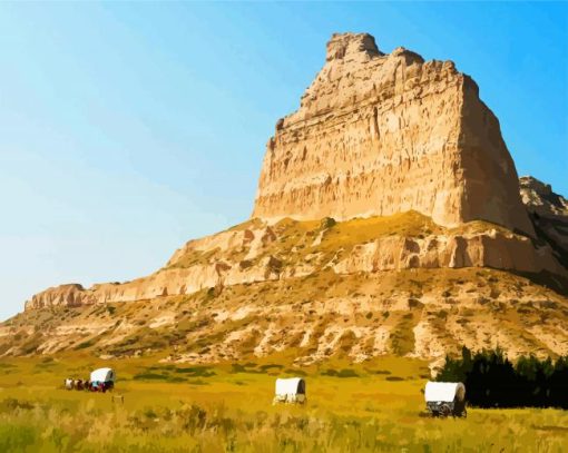 Scotts Bluff National Monument Nebraska paint by numbers