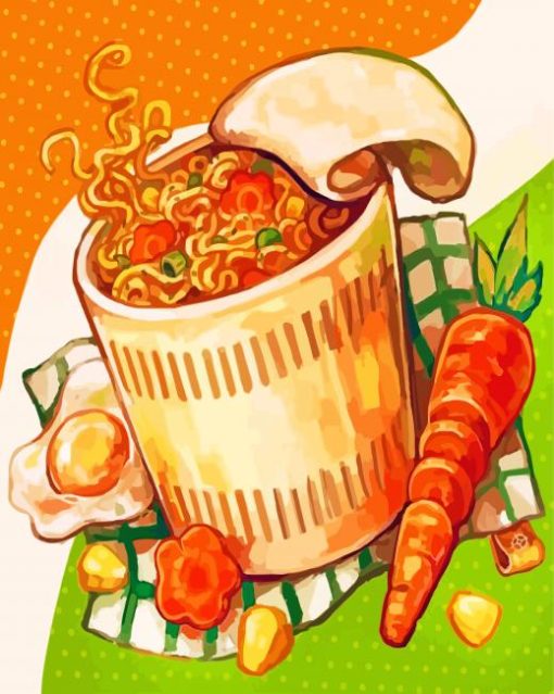 Noodles With Vegetable paint by numbers