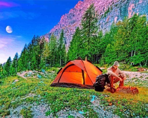 Beautiful Outdoor Camping paint by numbers
