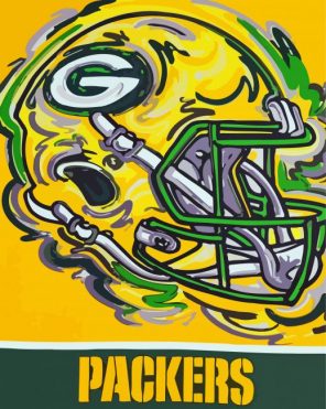 Packers Team Helmet paint by numbers