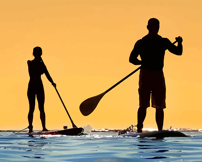 Paddle Board Couple Goals paint by numbers