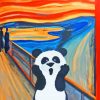 Panda Funny Scream Face paint by numbers